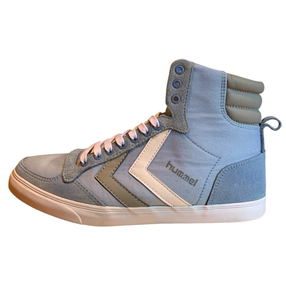Hummel Slimmer Stadil High Top Sneakers Blue White Retro Streetwear EU 37 Unisex - Picture 7 of 14